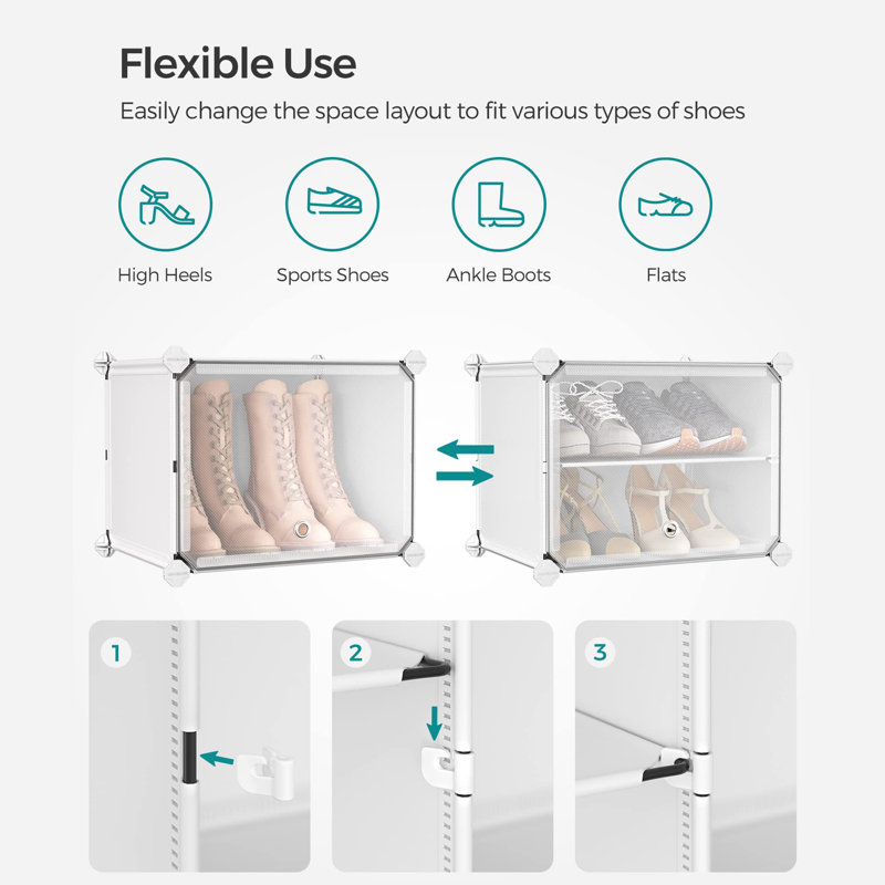 Shoe Storage, 94cm H x 124cm W x 32cm D, White