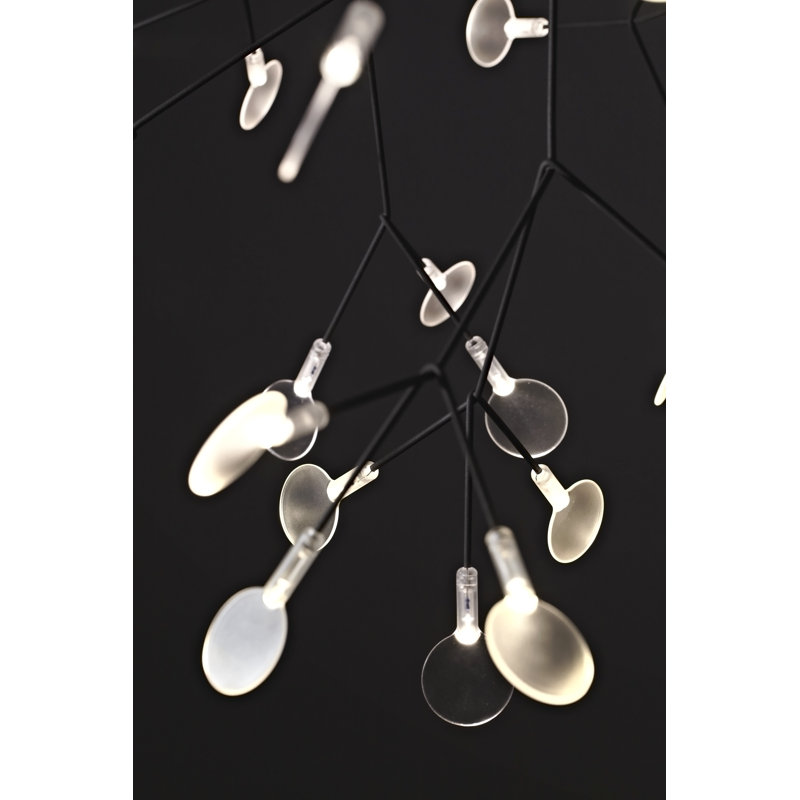 Heracleum III LED Chandelier, Nickel, 25.6" H x 38.6" W x 38.6" D, 157.5"