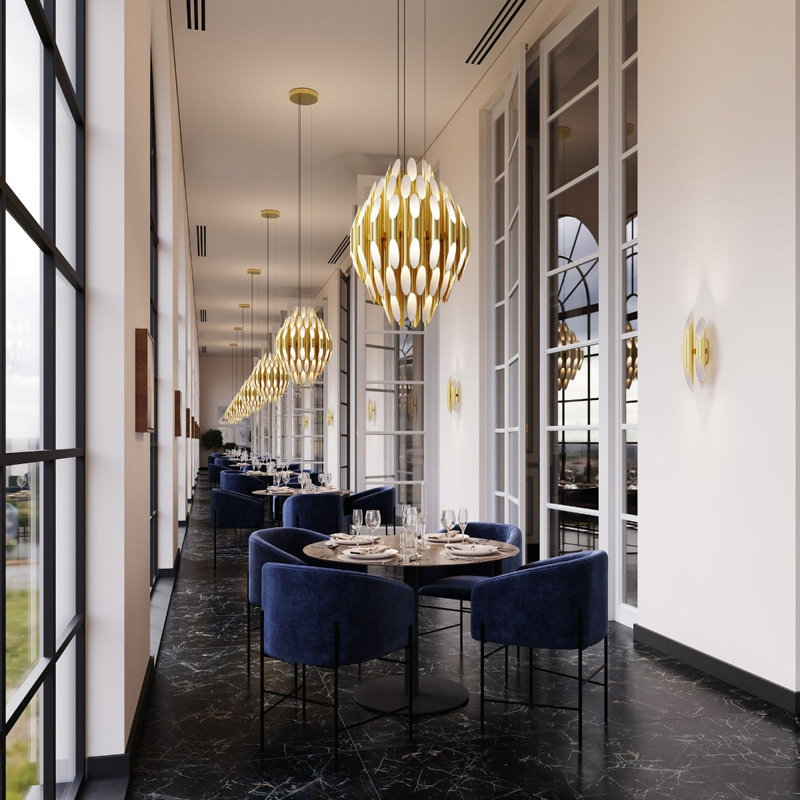 Chimes 90 - Light LED Chandelier, Satin Brass