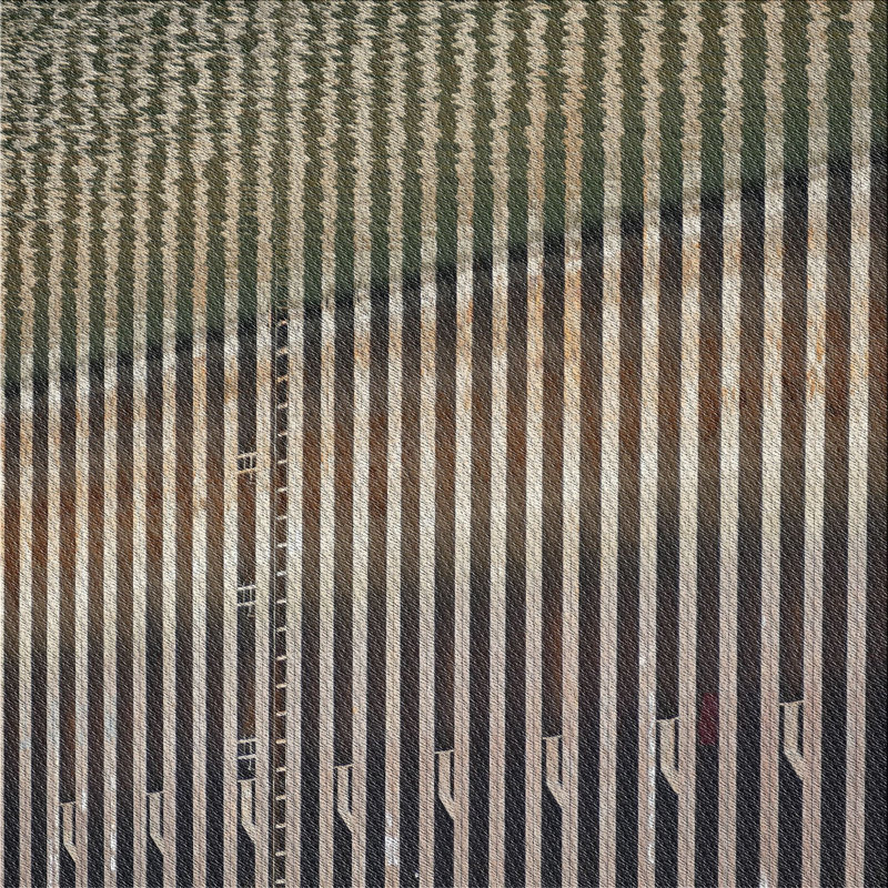 Striped Indoor Rug, Square 6'