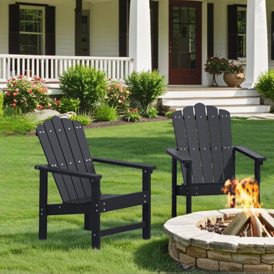 Stackable HDPE Adirondack Chairs Set of 2