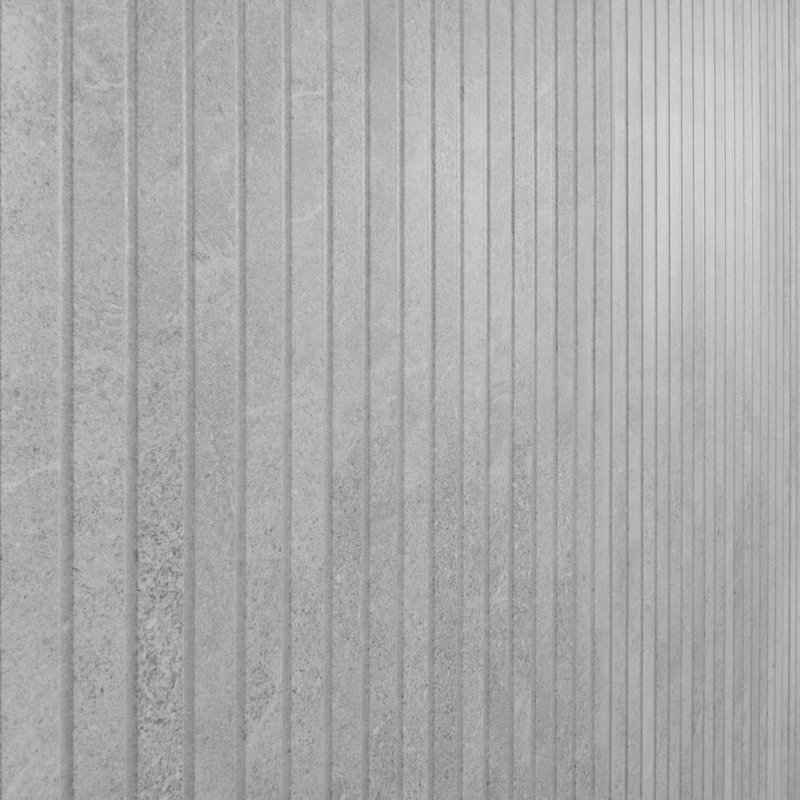 Lune 24x48 Fluted Matte Porcelain Tile, Ice Light