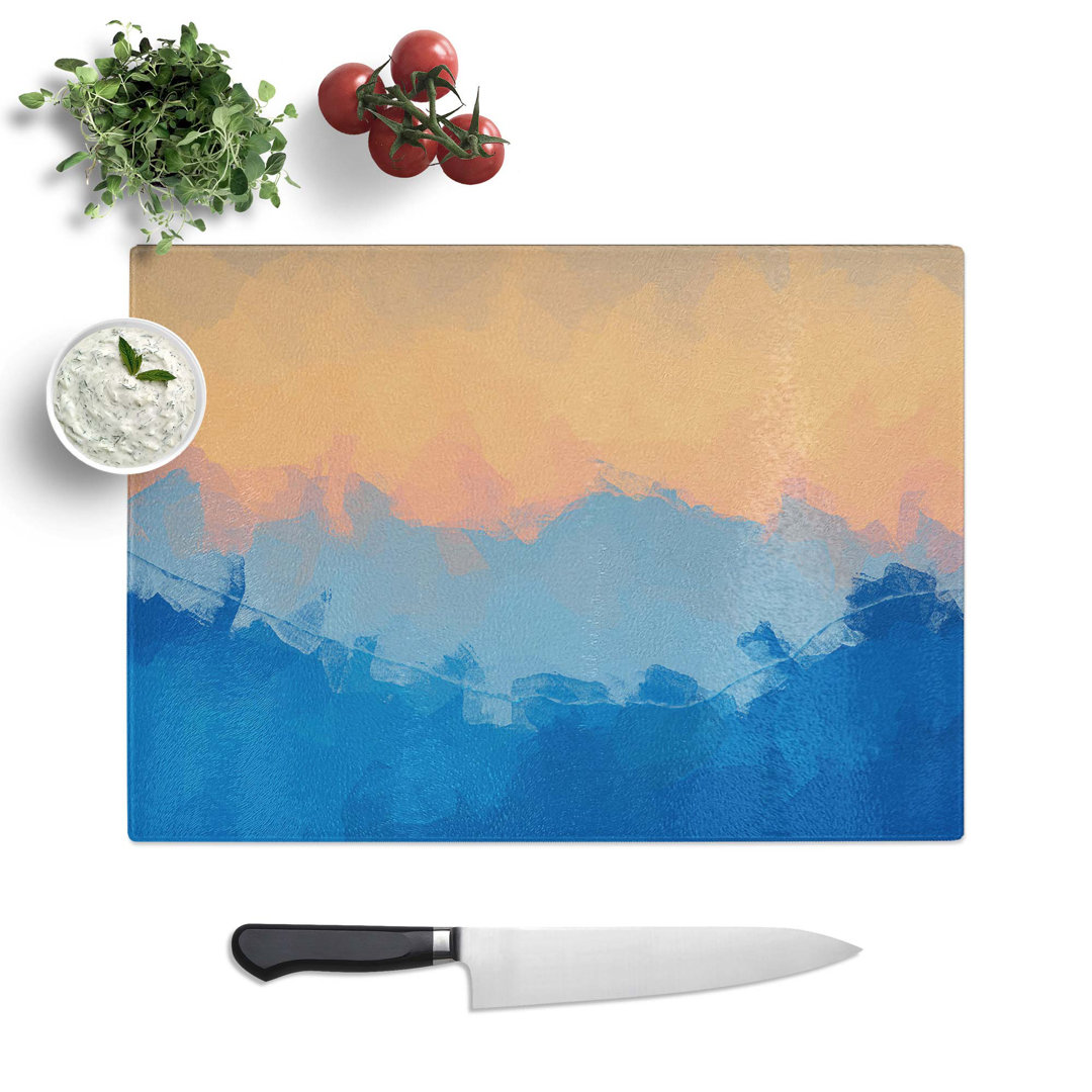 Tempered Glass Sunrise over the Mountains Chopping Board