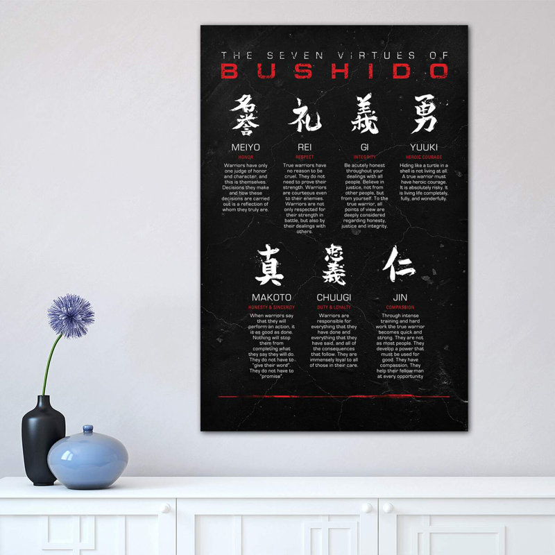 Bushido Code Black by Nikita Abakumov - Wrapped Canvas Print, 66.04 cm H x 45.72 cm W x 1.91 cm D