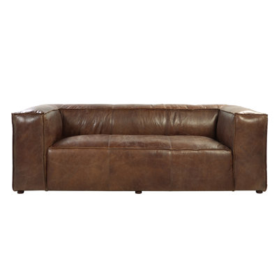 Cuir brun avec rembourrage confortable, 2 coussins modernes sans assemblage