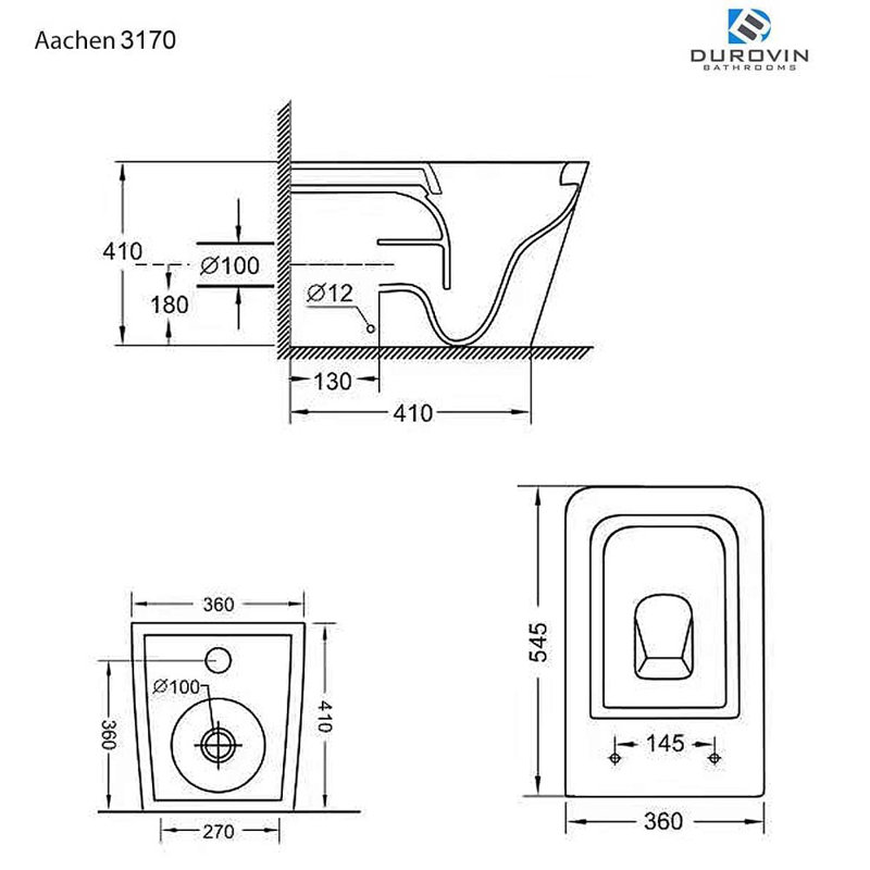 Durovin Bathrooms 1.5L LPF Round (Seat Included)