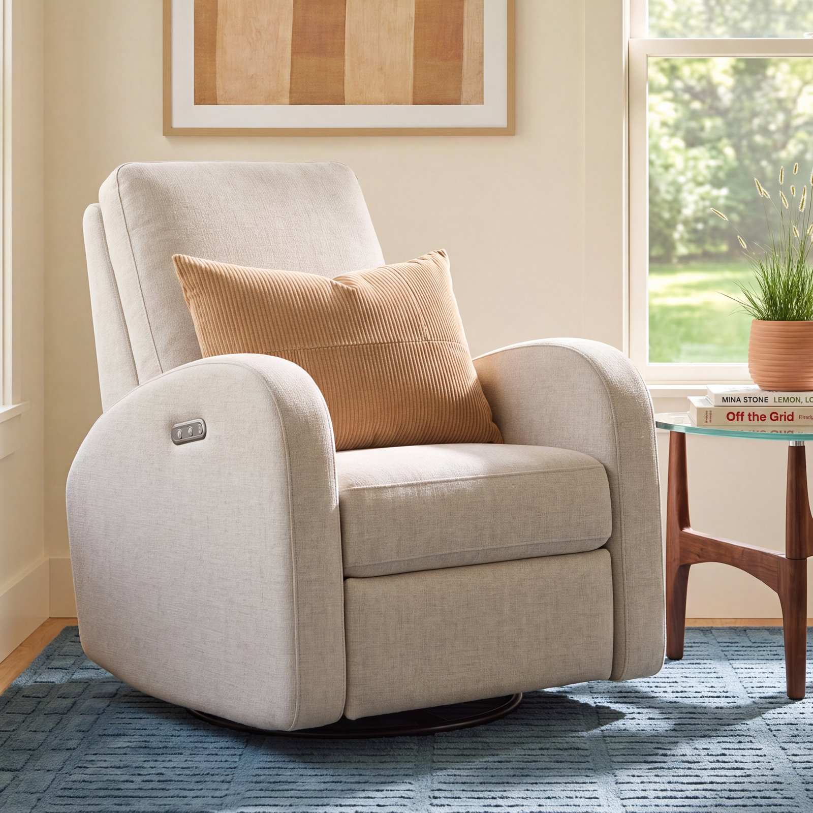Santa Monica Swivel Glider, Dune Basketweave