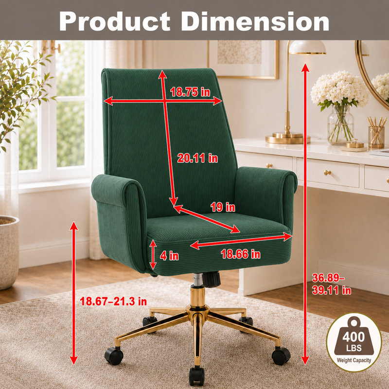 Chaise de bureau Modern, Vert foncé
