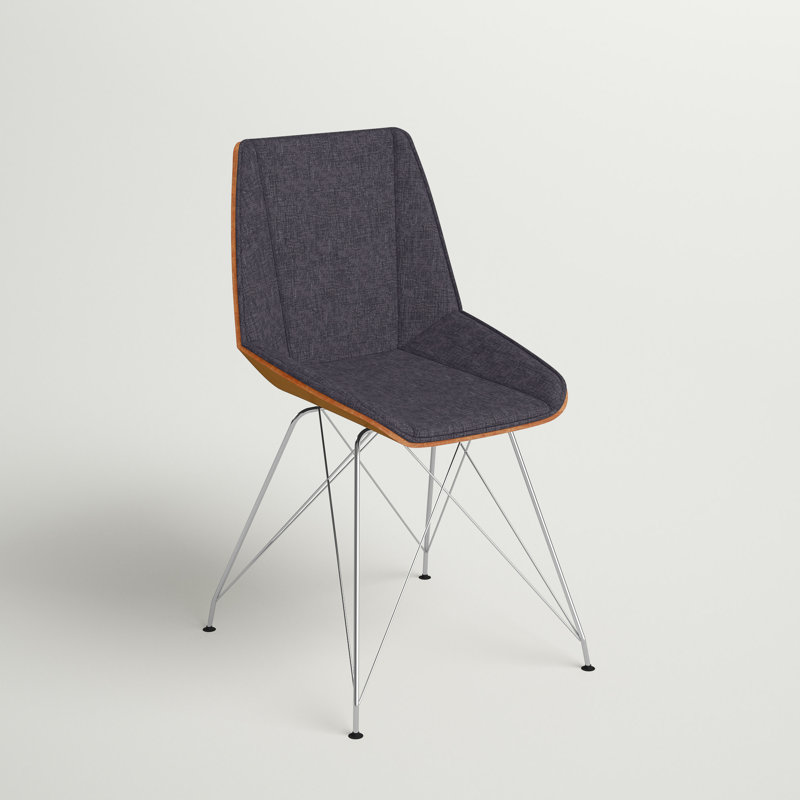 Lockard 46cm H Polyester Blend Upholstered Side Chair, Charcoal