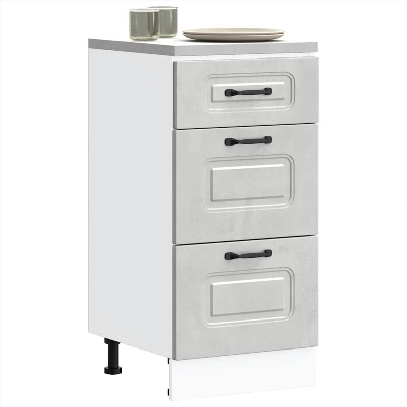 Kitchen Base Cabinet Kalmar Engineered Wood, Concrete Grey