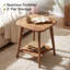 Table d'appoint carrée en bois massif à 2 niveaux de style champêtre avec rangement, petite table de chevet pour salon ou chambre.-615545721