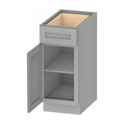 Kindwood Eco Shaker 15 W x 24 D x 34.5 H Ready-to-Assemble Plywood Standard Base Cabinet in Gray