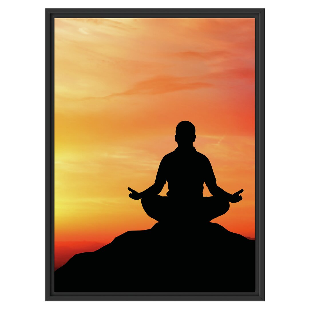 Gerahmtes Wandbild MeditationSonnenuntergang