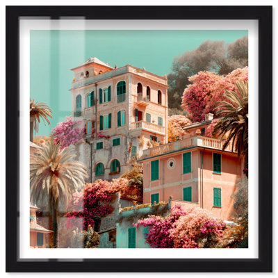 «Under the Clear Sky Shadowbox», art italien rétro par Notoriart, cadre noir, 24 x 24