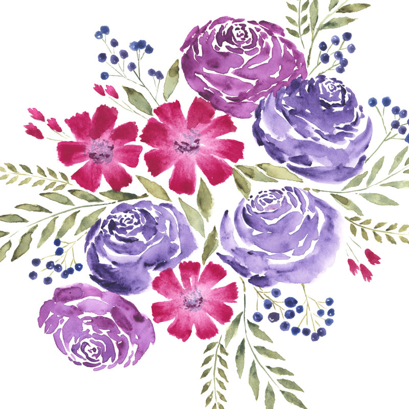Dreaming Of Flowers II by Regina Moore - Wrapped Canvas Print, 30.48cm H x 30.48cm W