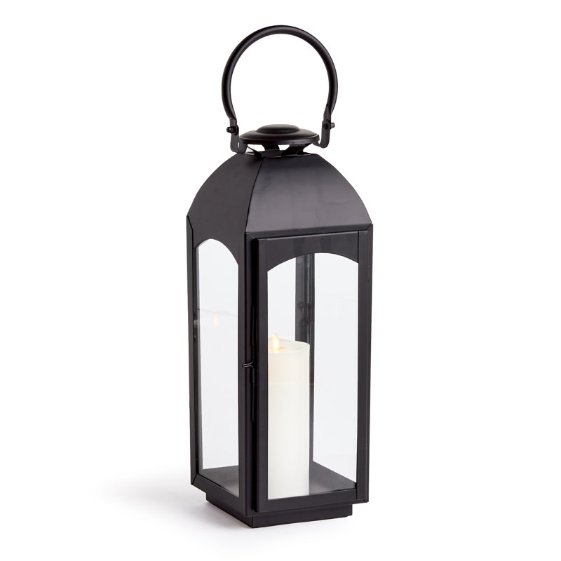 Lanterne de table Furlane, Noir, H 20,5 po x l 7,75 po x P 7,75 po