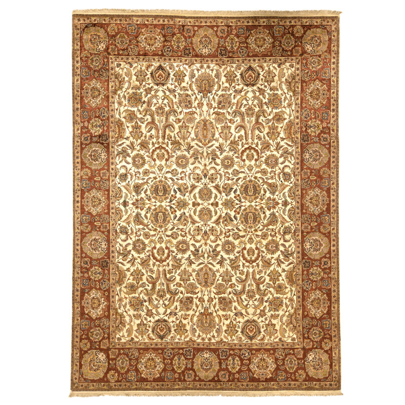 Handmade Silk and Wool Area Rug
