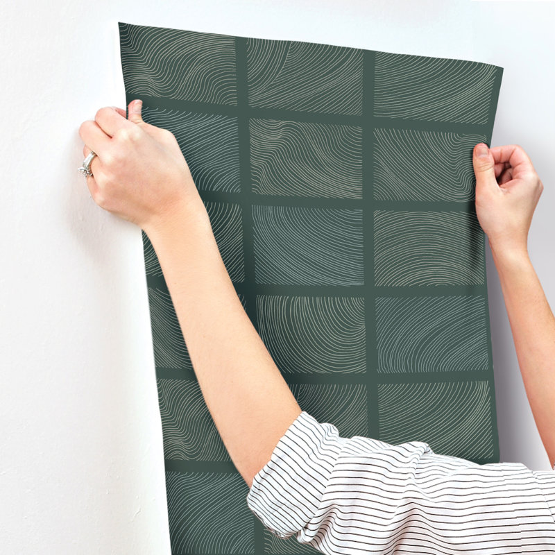 Bronson Ivory Topography Wallpaper, Green