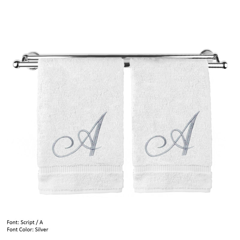 Super Plush Hand Towel, White/Silver, A