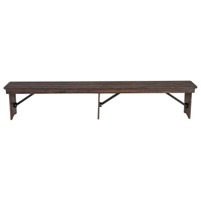 Banc de ferme pliable en pin massif 8 pi x 12 po Aleksandra