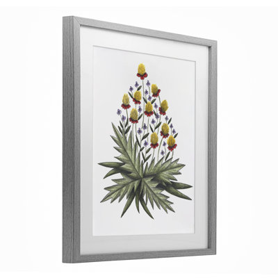 «Yellow Leafy Wild Flowers», reproduction encadrée sous verre, conception de Cecilia Battaini