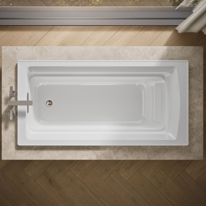 Archer 72" x 36" Drop-In Bathtub, White