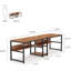 Bureau double 78,7 "pour deux personnes avec tablettes (sans la chaise)