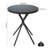 Outdoor Glass Side Table,Black Round Coffee Table