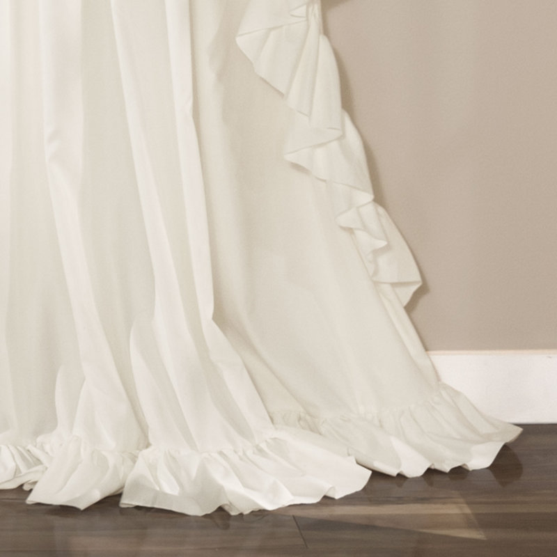 Reyna Polyester Curtain Pair, White