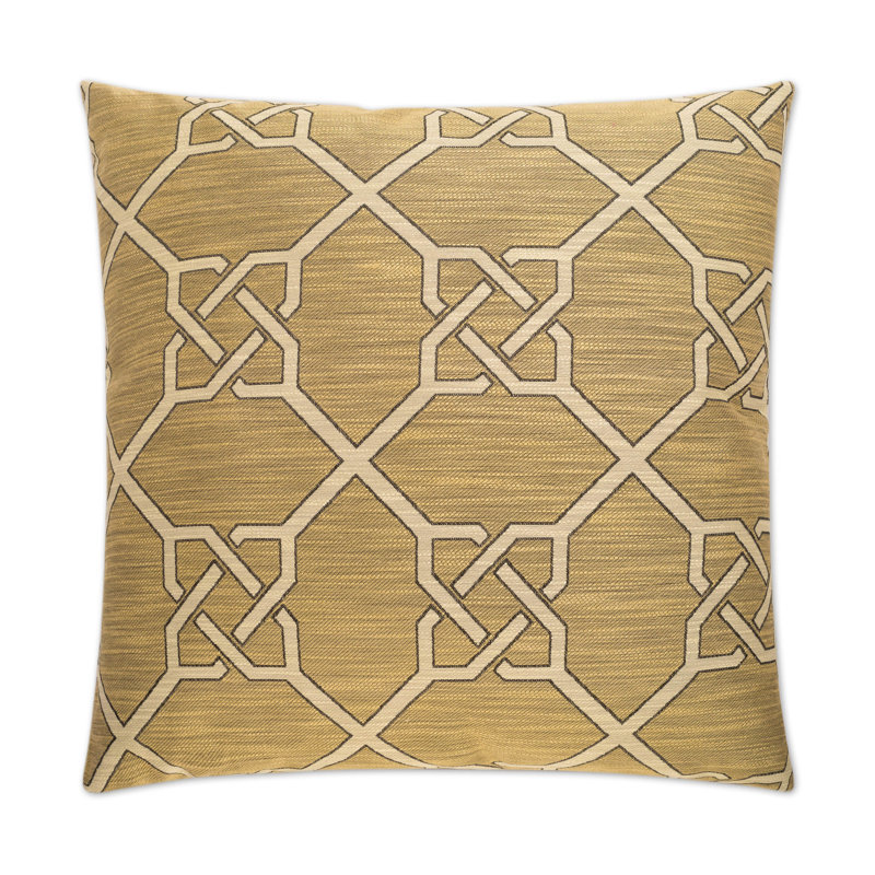 Bridle Geometric Throw Pillow, Camel, 22"H x 22"W