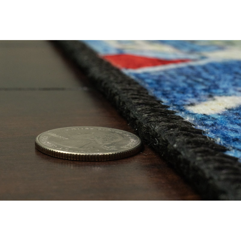Tapis bleu Trym, Rectangle 5 pi x 7 pi