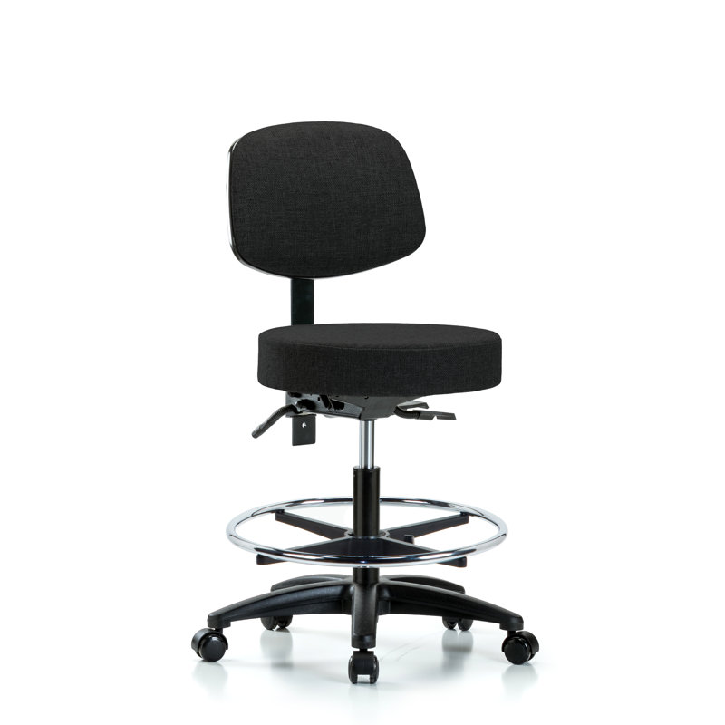 Chaise de dessin Karly, Noir, Roulettes