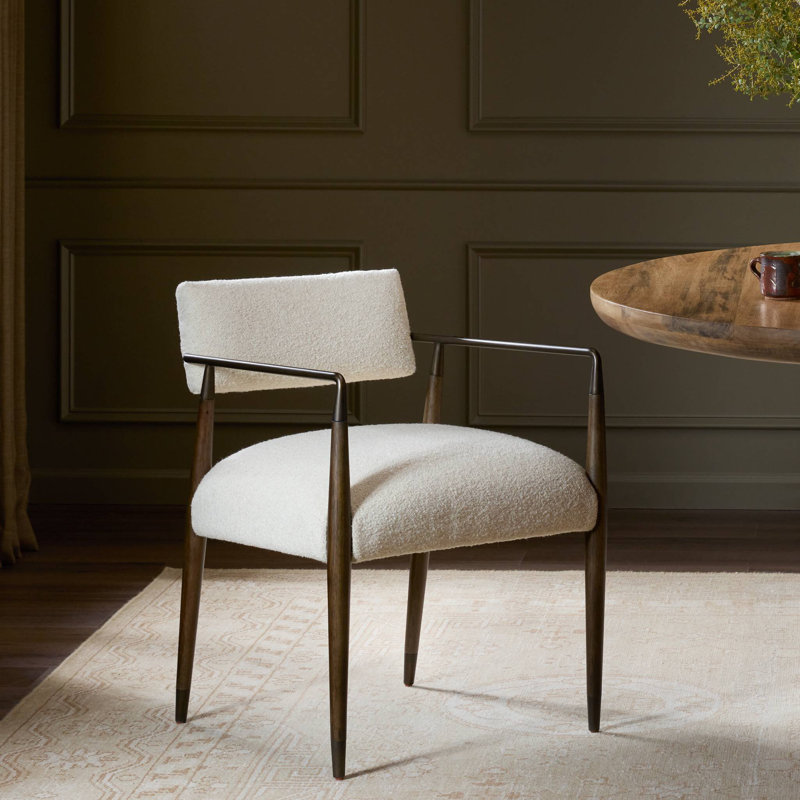 Waldon Dining Armchair-Thames Coal, Charter Oatmeal, Sierra Brown/Aged Bronze