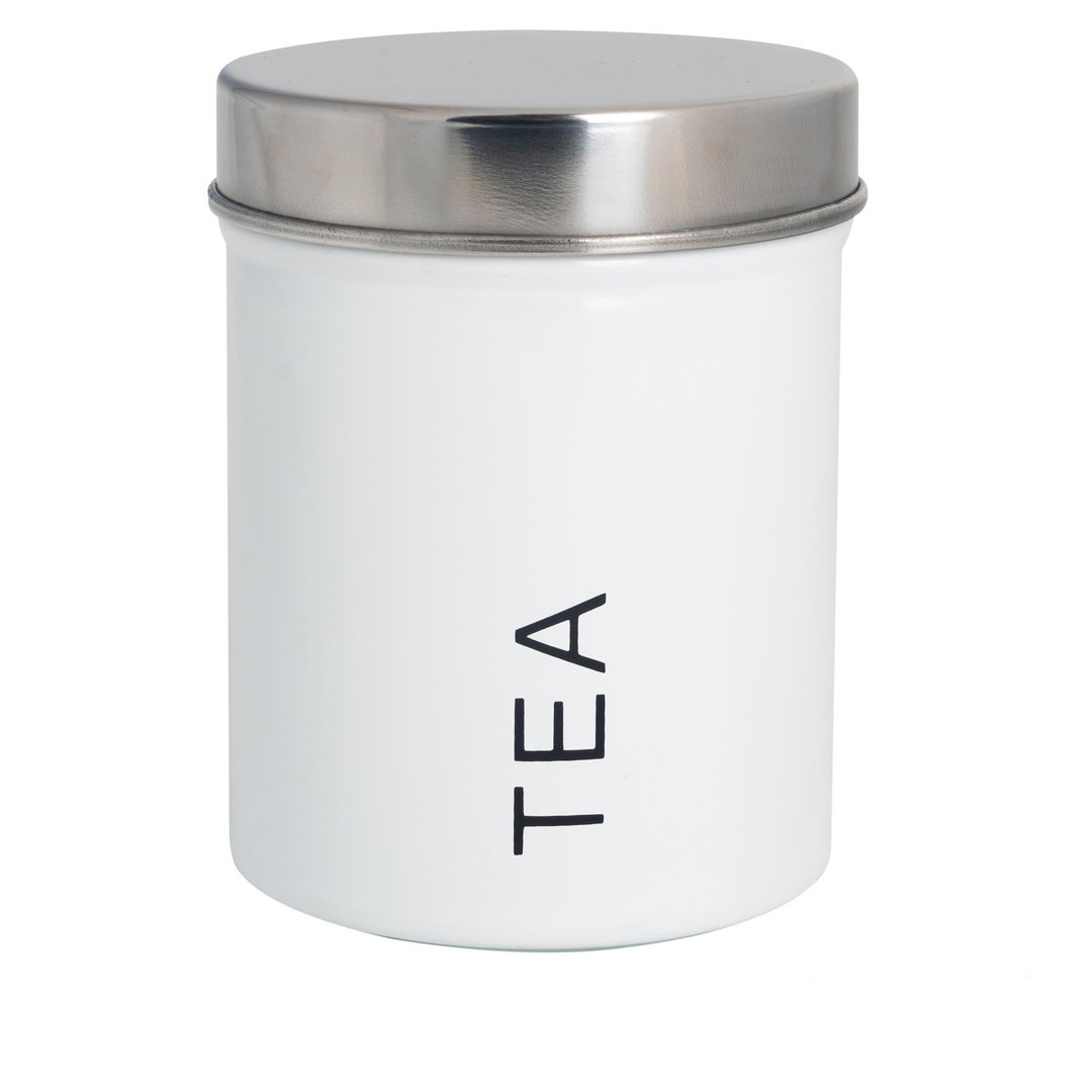 Harbour Housewares - Round Metal Kitchen Tea Canister