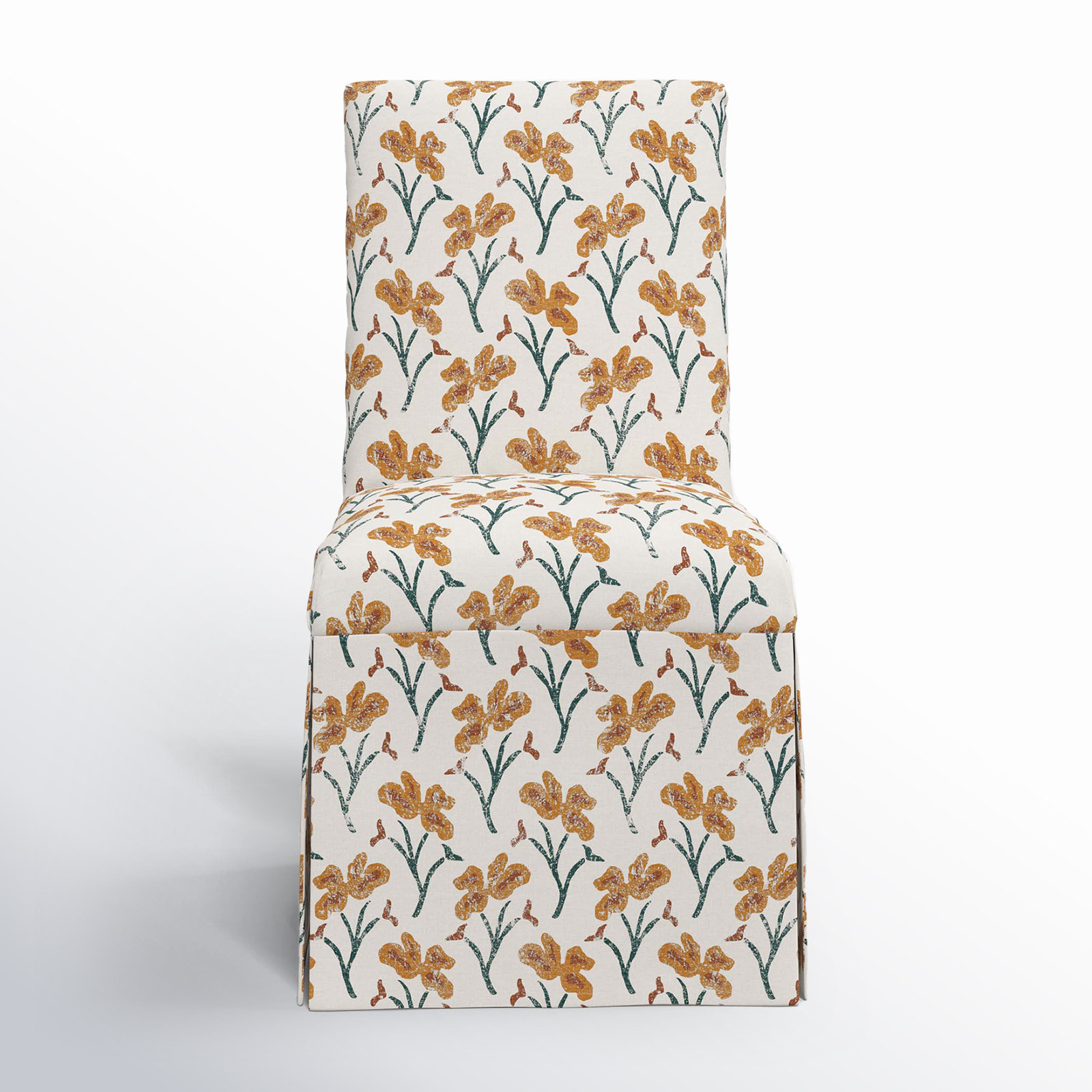 Silvia Parsons Dining Chair, Vanves Floral Ochre Teal