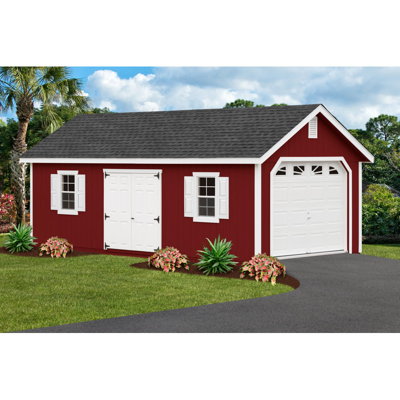 12 ft. W x 26 ft. D Solid Wooden Garage Shed