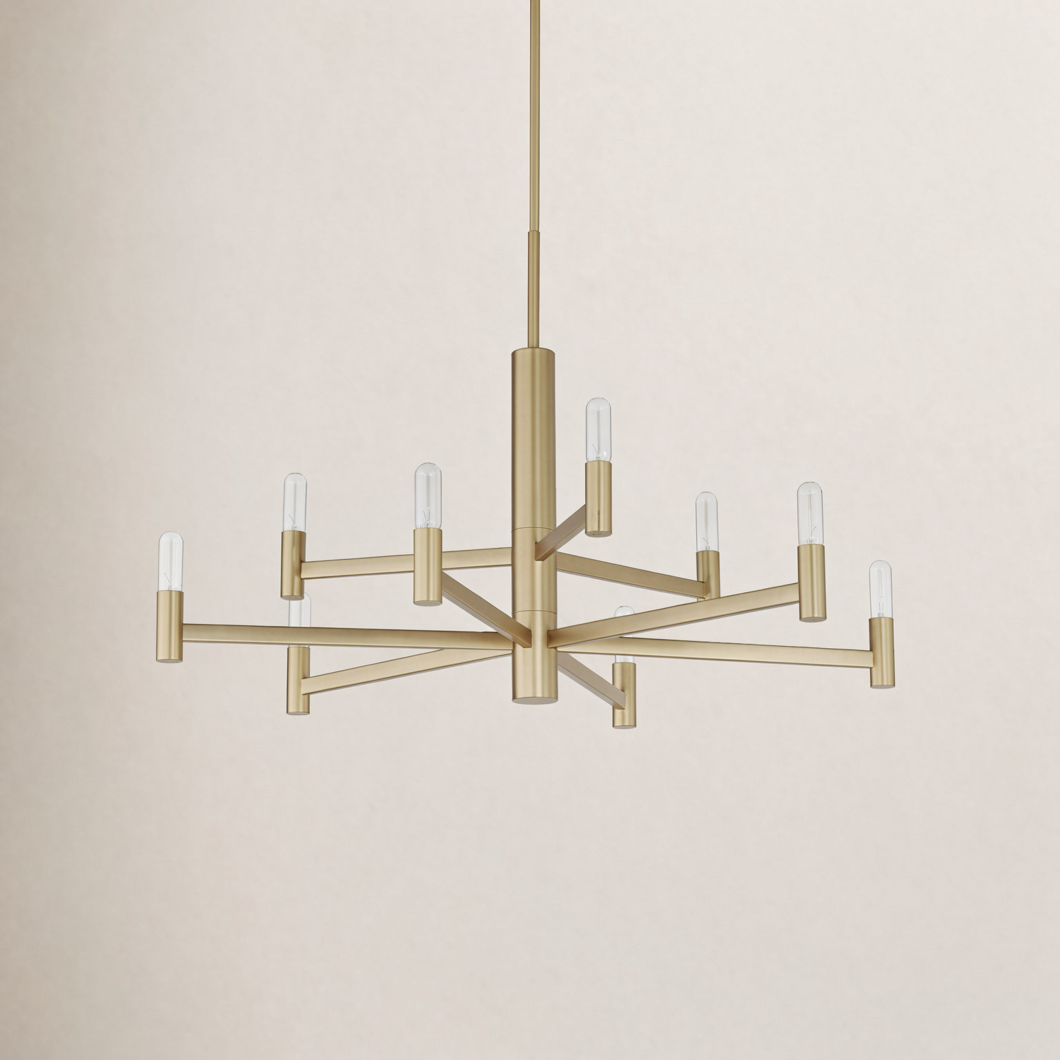 Ilene 9 - Light Dimmable Chandelier, Natural Aged Brass
