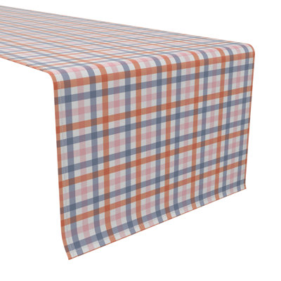 Table Runner, 100% Cotton, 16X108", Plaid 7