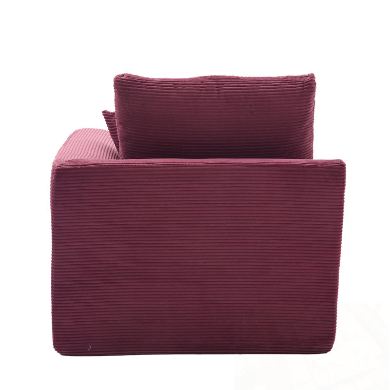 Canapé modulaire modulaire avec coussin moelleux, Rouge vin