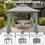 Gazebo de terrasse Yardgrace 3 m x 3 m avec toit souple, auvent à 2 niveaux, moustiquaire et rideaux d'intimité, gris-135823914