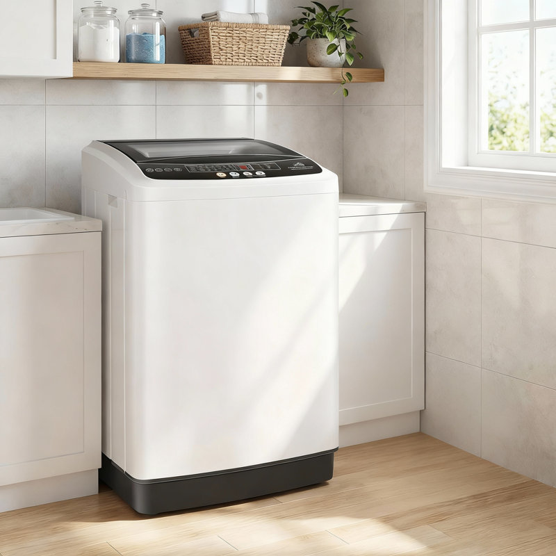 20 Lb Capacity Portable Washing Machine With Glass Top & 480w Motor - 2.8 Cu.ft Fully Automatic Washer For Apartments & Rvs