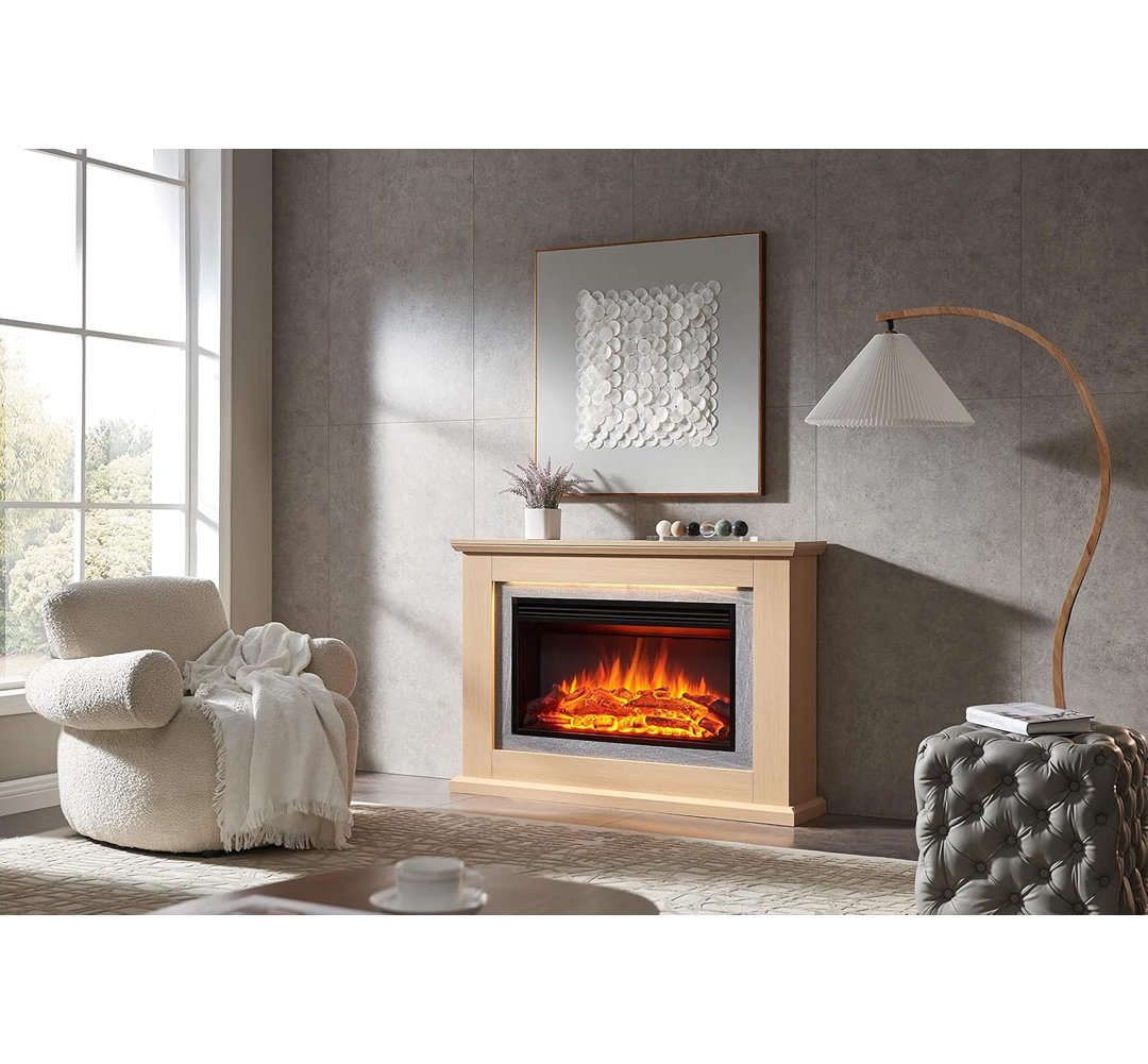 FLAMME Evora Electric Fireplace with surround 2kW Fireplace Heater White Multiple Colours Available