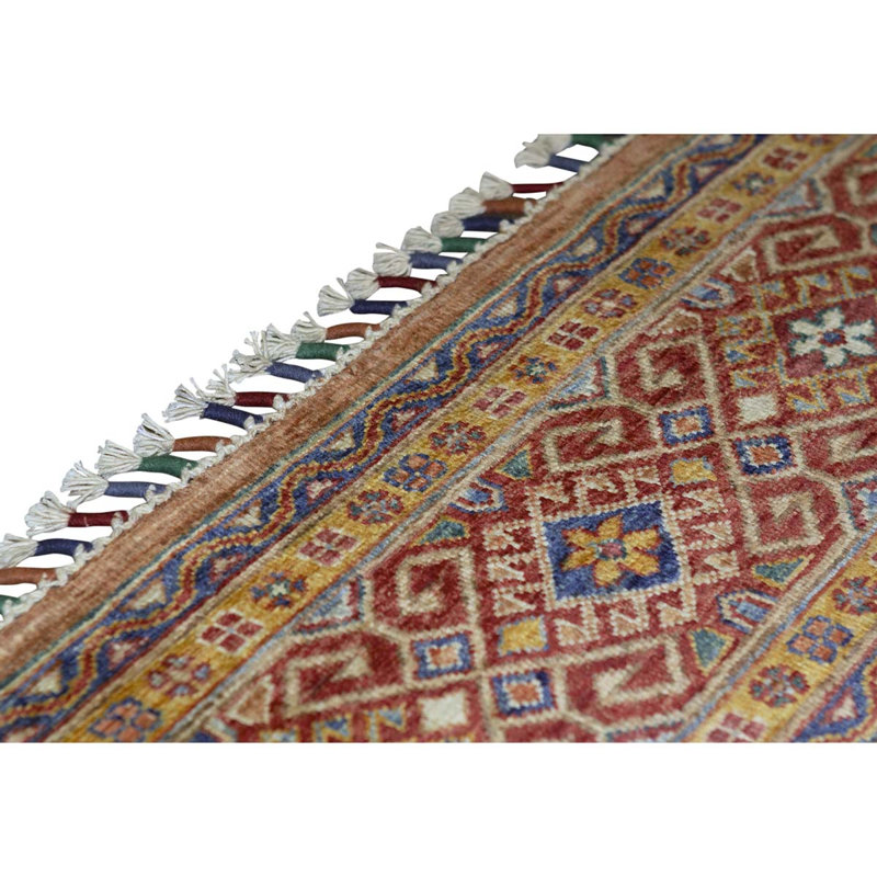 Handmade Silk and Wool Ikat Area Rug