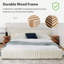 Structure de lit tapissier moderne grand lit avec tissu en chenille et tête de lit plissée-114248963