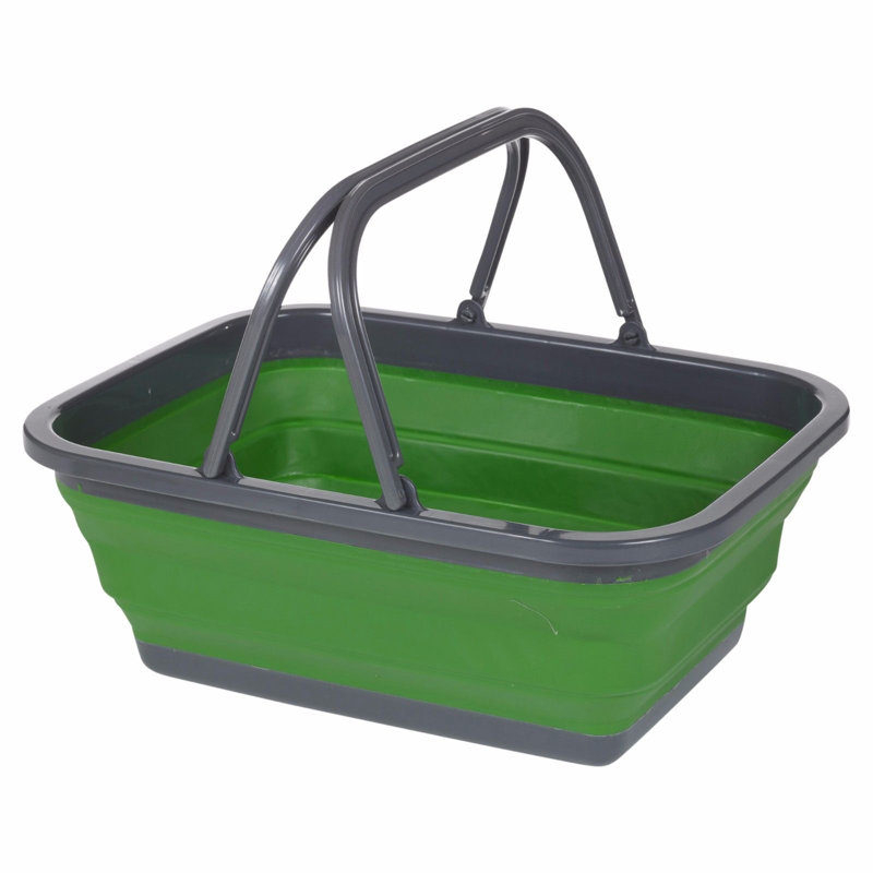 Fabric Laundry Basket with Handles, Green