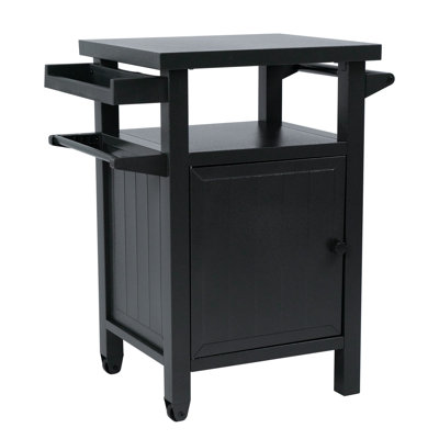 BBQ Grill Storage Cart/Bin, Grill Carts Outdoor Storage Cabinet With Wheels 23.5
