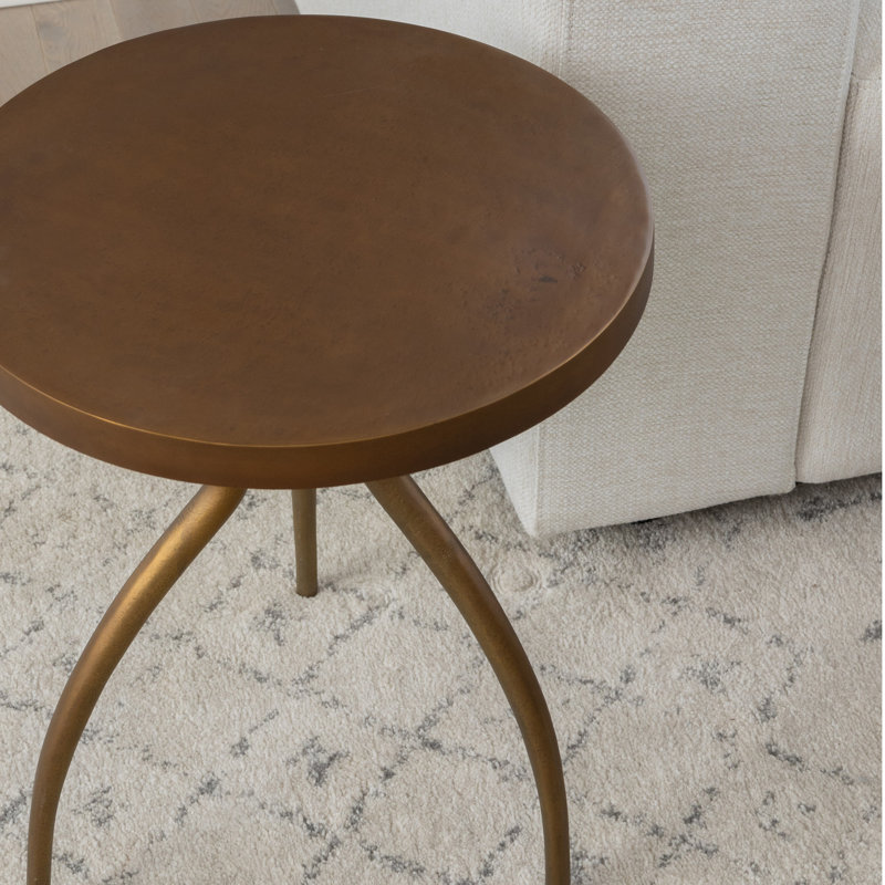 Chanze End Table, Antique Brass