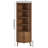 66.73'' Tall Corner Cabinet With 2 Fluted Doors And Shelves-1932109113