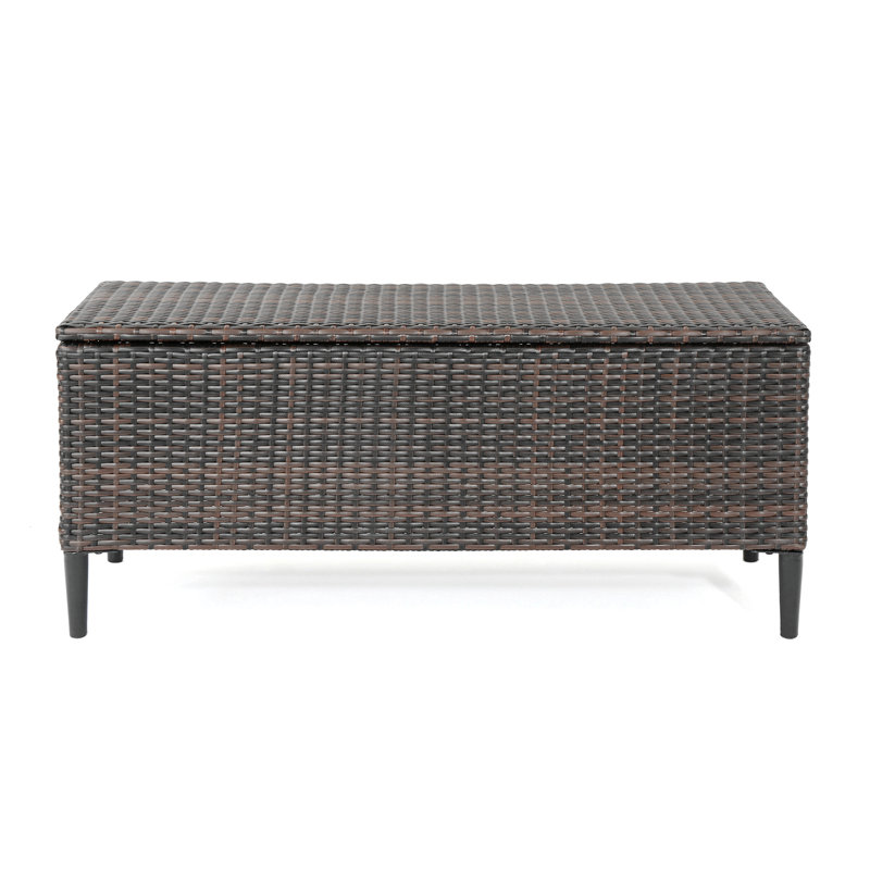 Jeanbart Rattan Storage Bench, Brown Multi