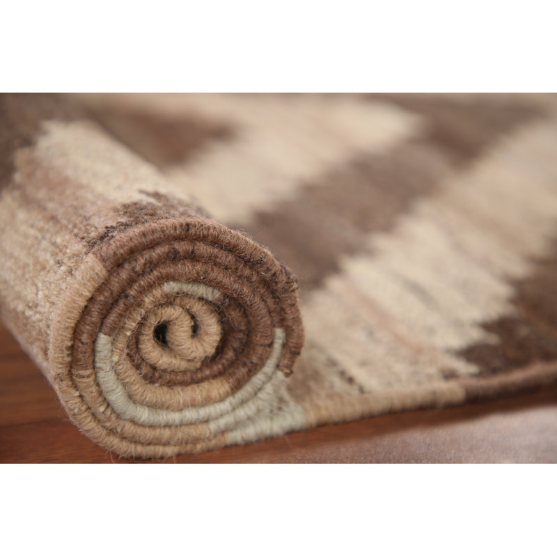 Geometric Kilim Reversible Wool Runner Rug 3x10